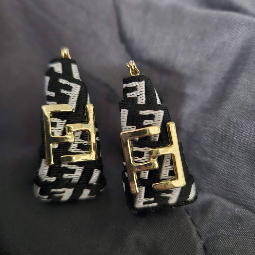 Gold and Black Designer Earrings